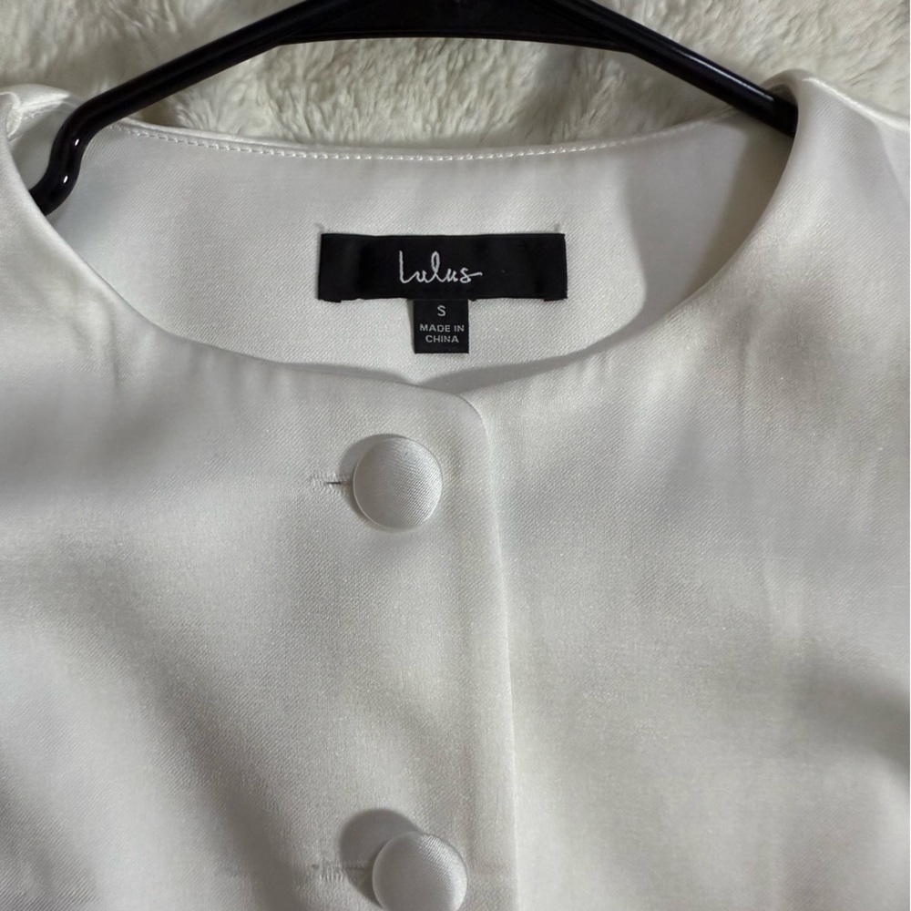 Lulu's White Sleeveless Button-Front Mini Dress - Picture 2 of 3
